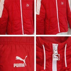 Puma Red and White Puffer Jacket